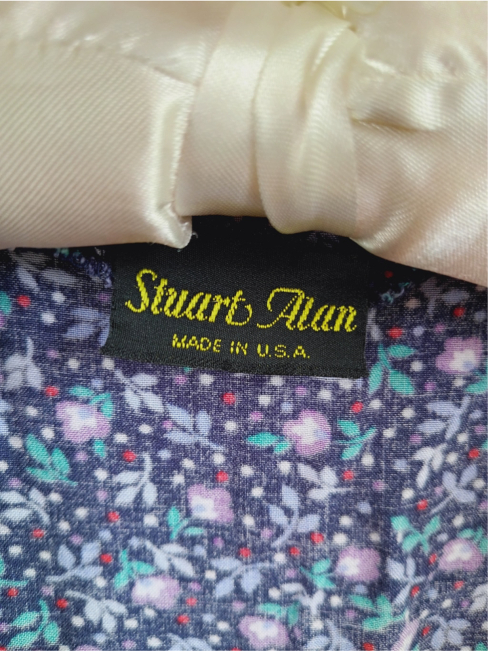 Vintage Dark Floral pinafore wrap dress Grunge 90s Jumper Stuart Alan pockets sm - Picture 12 of 15